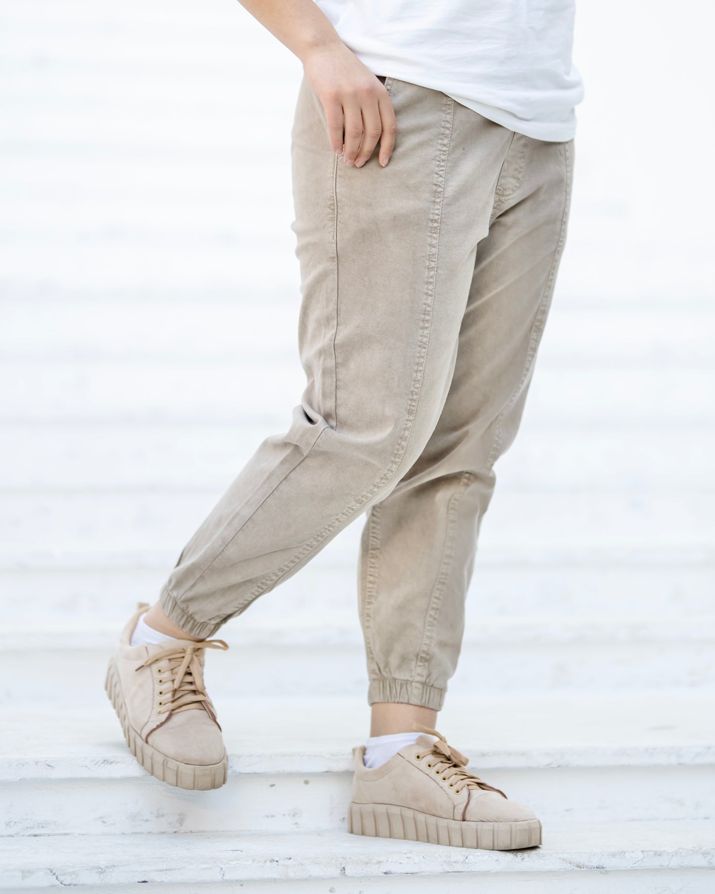 Gabardine Denim Joggers