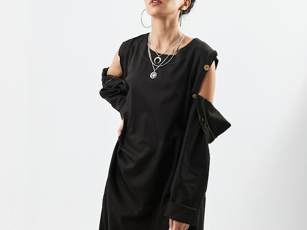 Removable Sleeves Dress