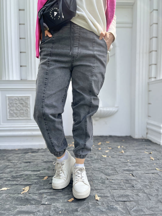 Gabardine Denim Joggers