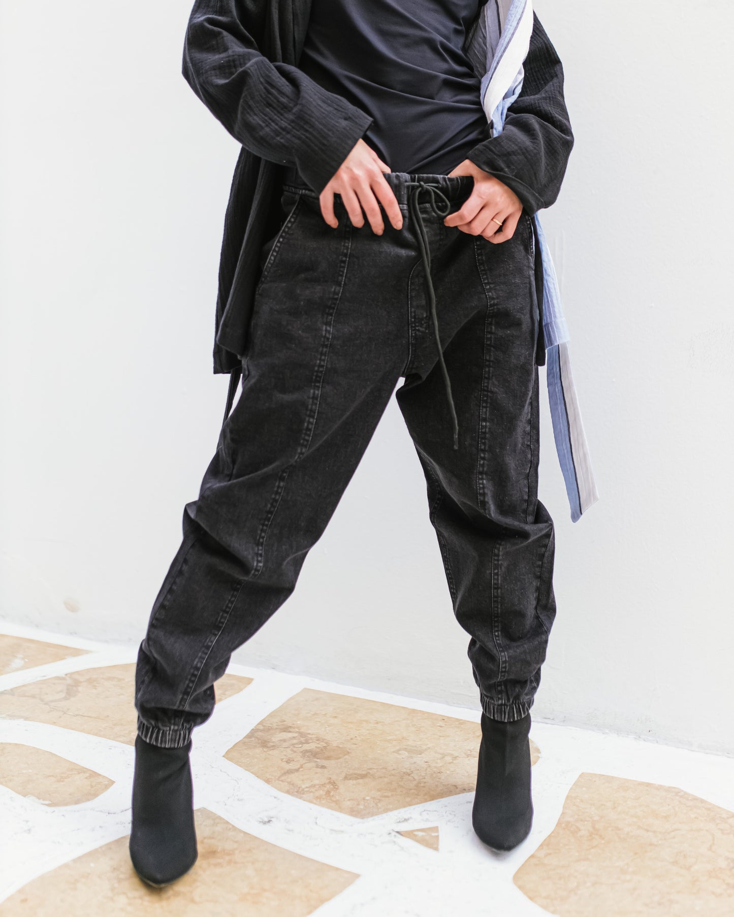 Gabardine Denim Joggers