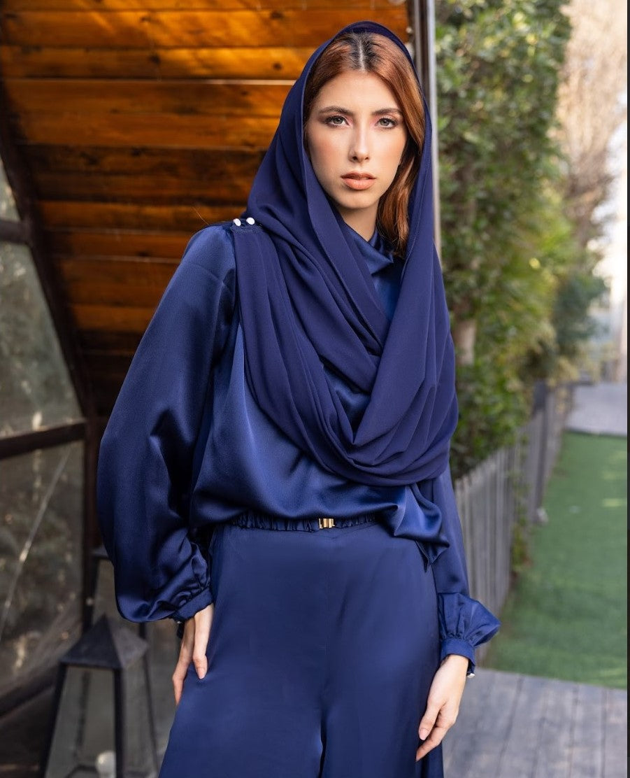 Satin Set With Scarf